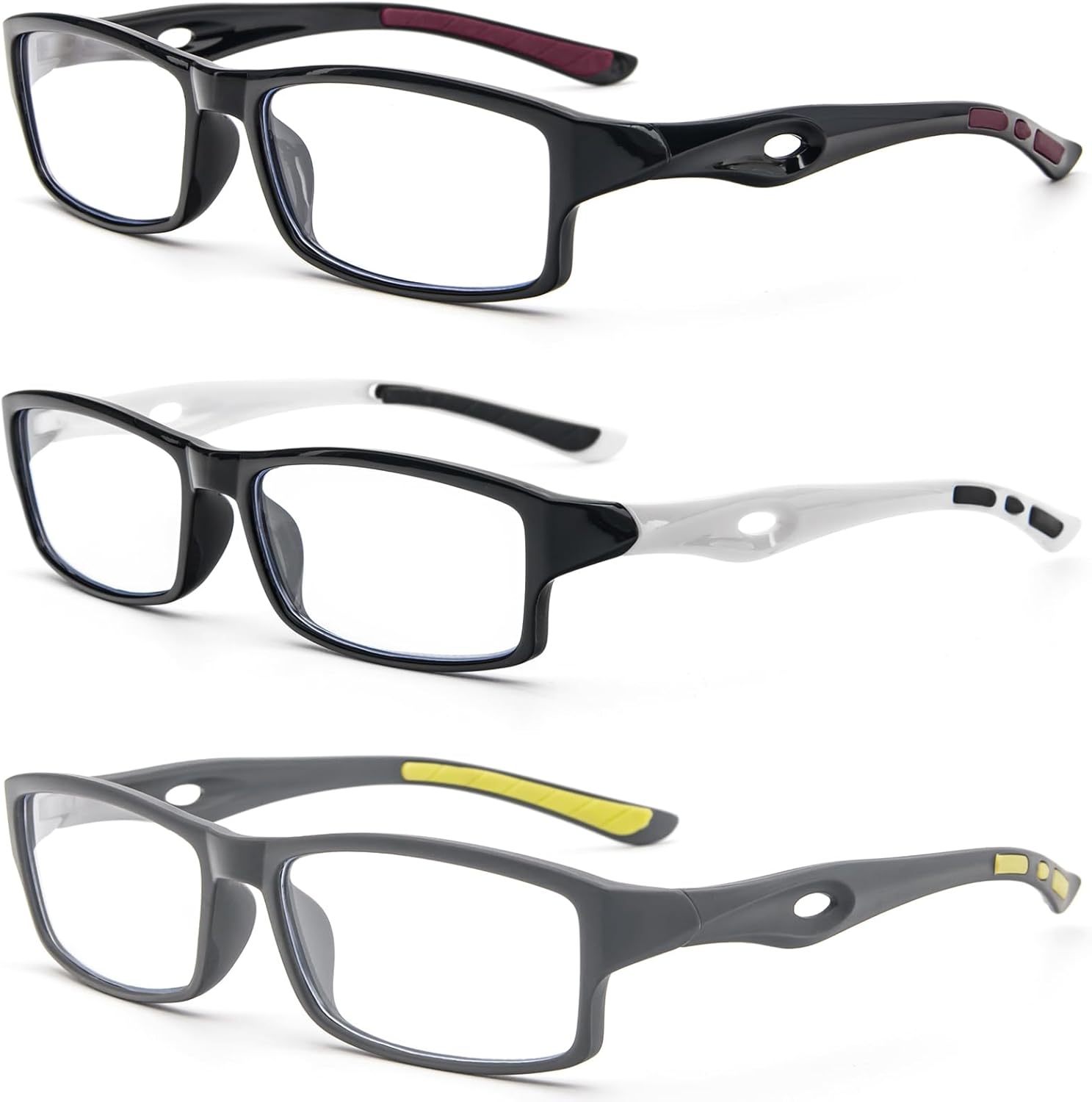 Okulary do czytania i komputera +3.00  KoKoBin TR90 antyblue zestaw 3szt