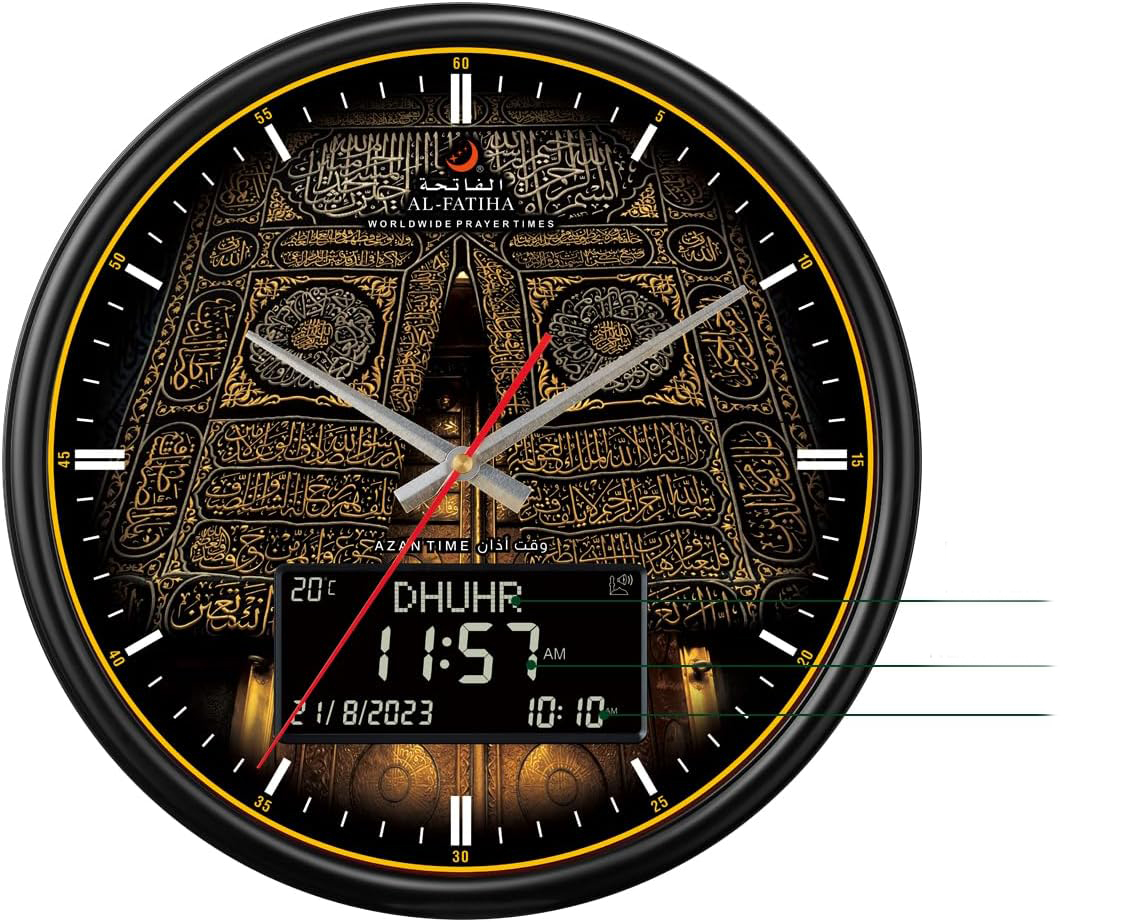 Cyfrowy zegar modlitewny Azan do domu/biura/meczetu Azan-Uhr POWYSTAWOWY