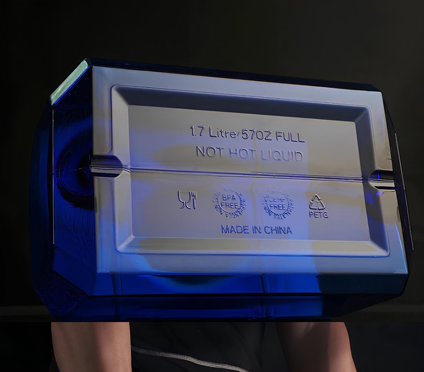 Butelka na wodę RESTEQ w kształcie młota Thora, butelka Mjolnir, niebieska