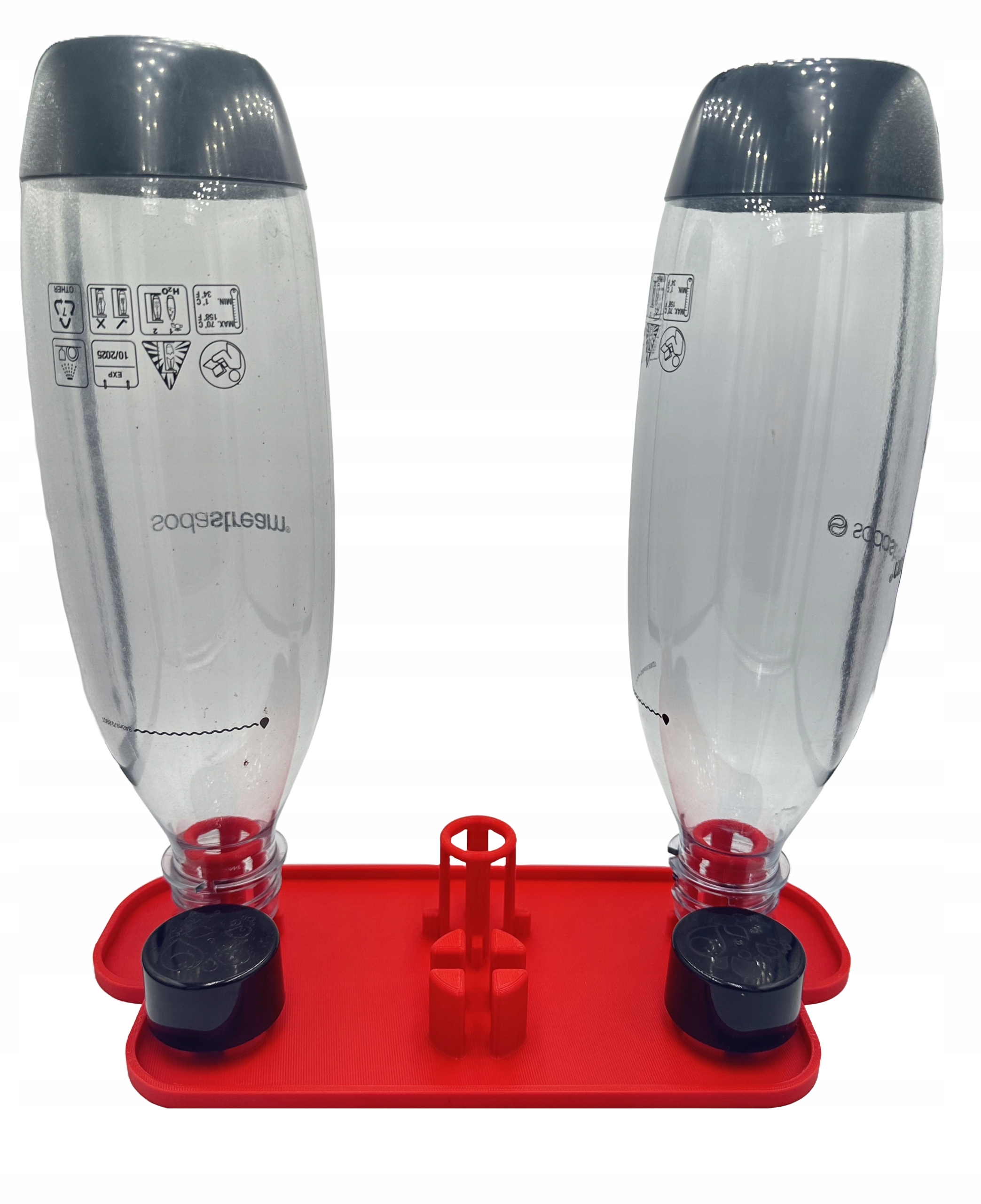 Ociekacz Na 3 Trzy Butelki Do Saturatora SODASTREAM Stojak Czerwony