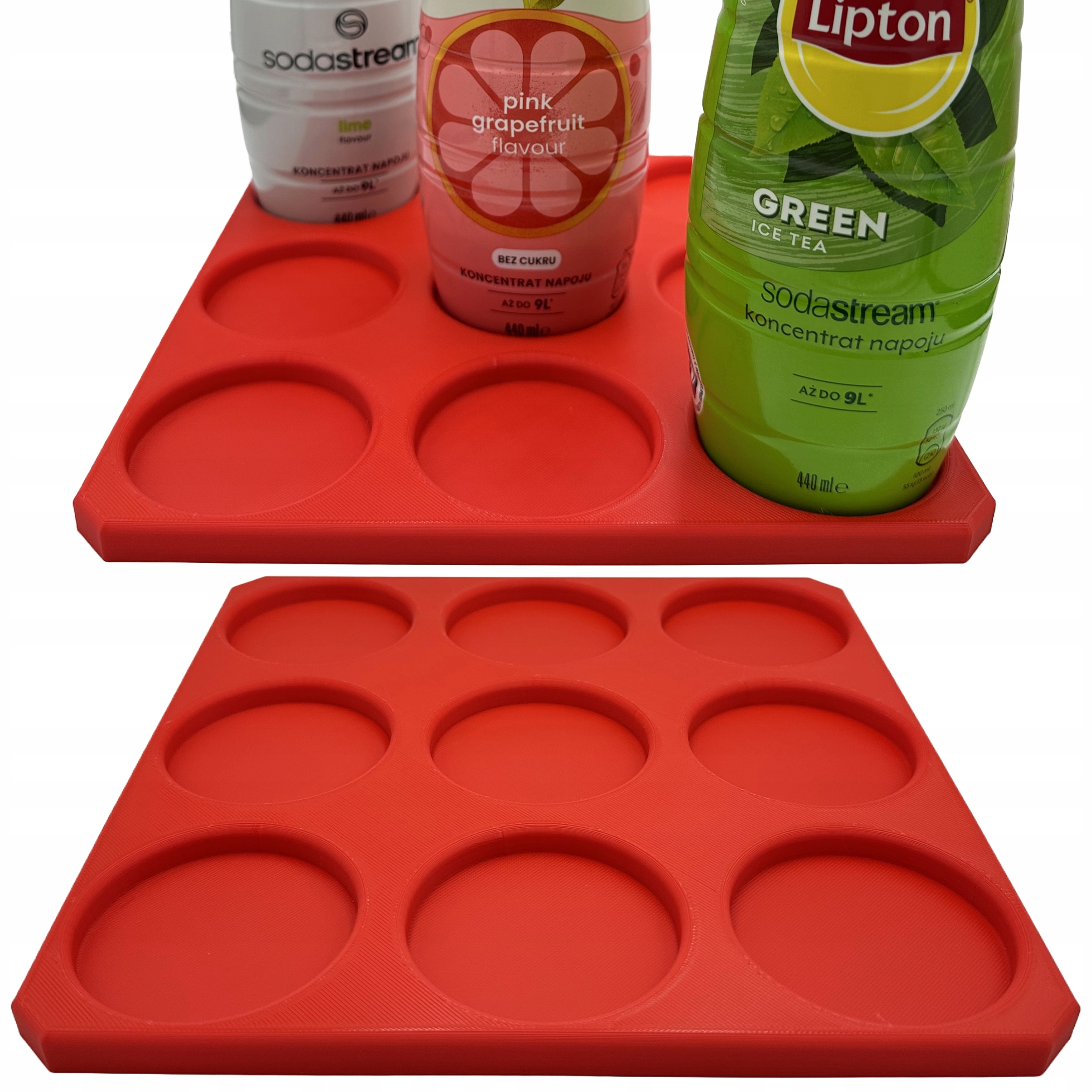 STOJAK PODKŁADKA NA SYROPY 9 MIEJSC CZERWONY