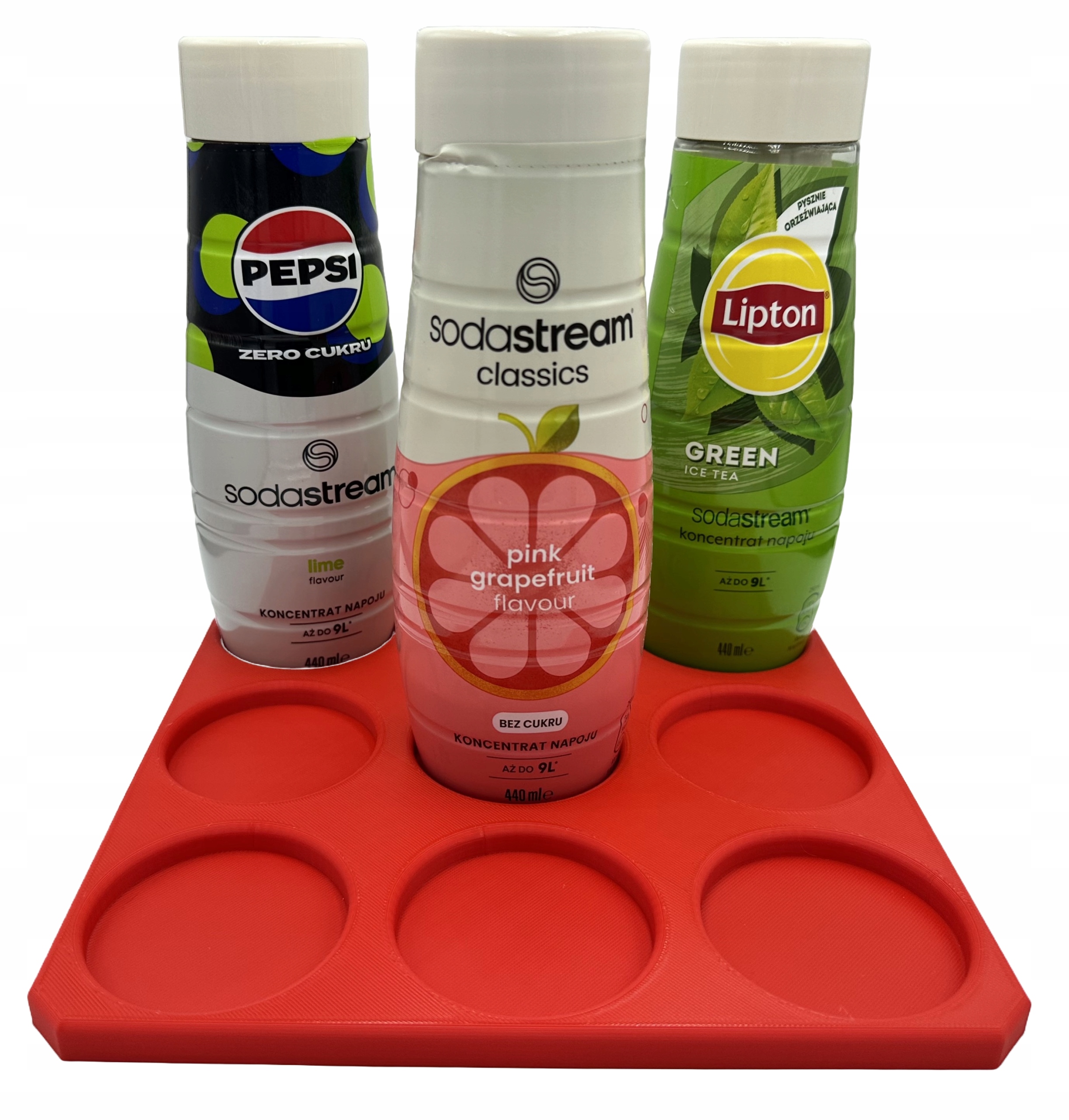 STOJAK PODKŁADKA NA SYROPY 9 MIEJSC CZERWONY