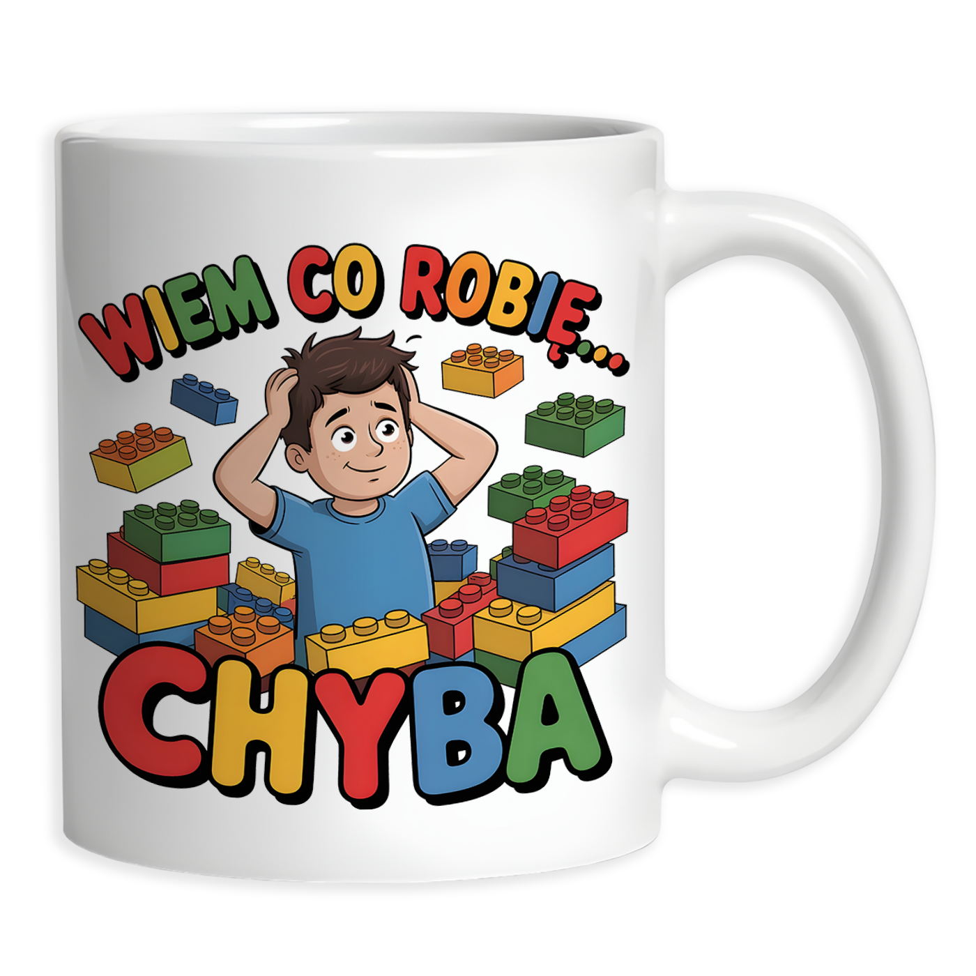 Kubek Ceramiczny Dla Fana Klocków Wiem Co Robię... Chyba