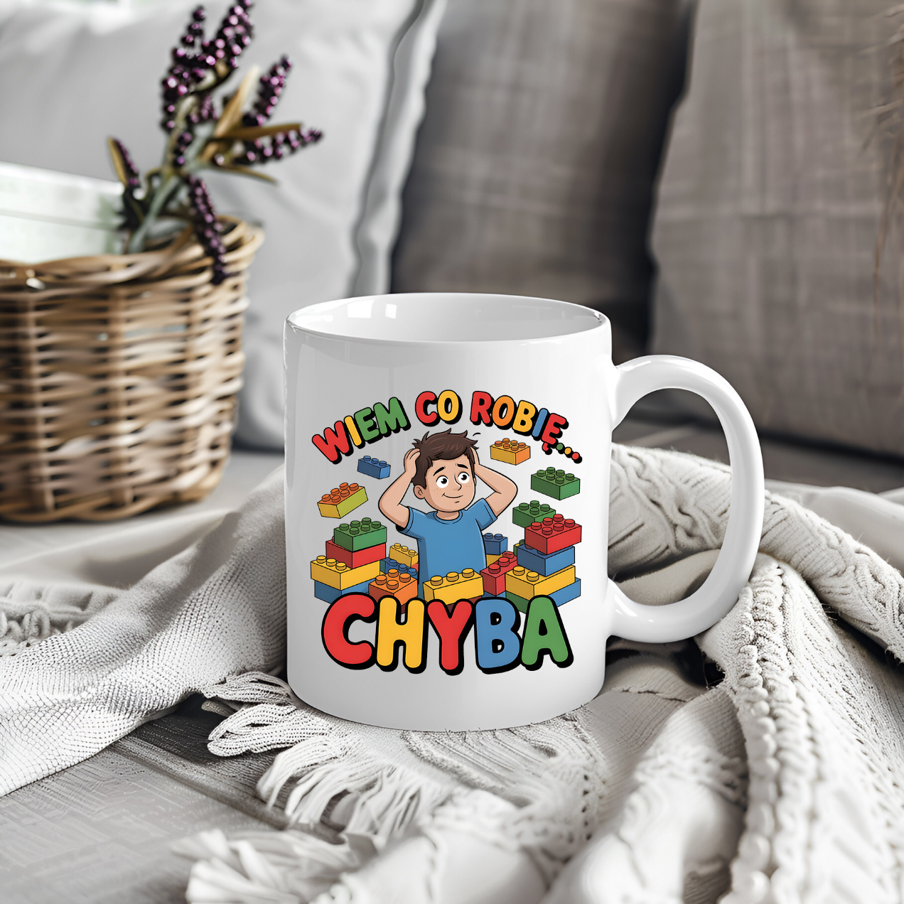 Kubek Ceramiczny Dla Fana Klocków Wiem Co Robię... Chyba