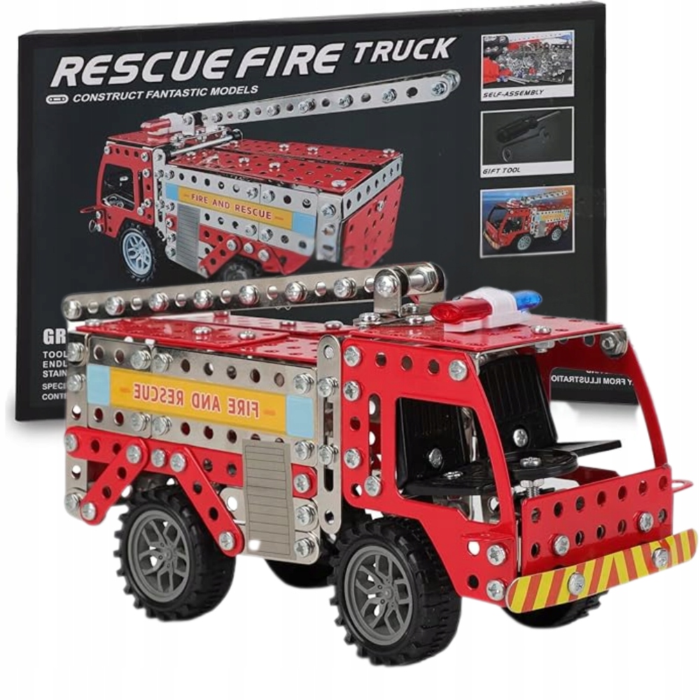 STRAŻ POŻARNA WÓZ STRAŻACKI MODEL DO SKŁADANIA DIY MAŁY KONSTRUKTOR 292 el