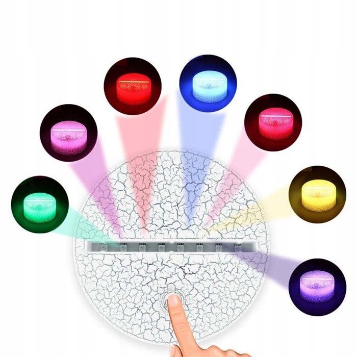 LAMPKA NOCNA HELLO KITTY 3D DLA DZIECI BIURKO BAJKA LED 7 KOLOR USB + PILOT