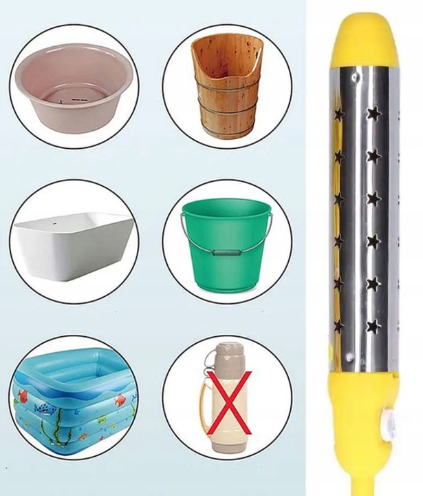 ELEKTRONICZNA GRZAŁKA PODGRZEWACZ DO WODY ZANURZENIOWY BASENU 2500W 220V