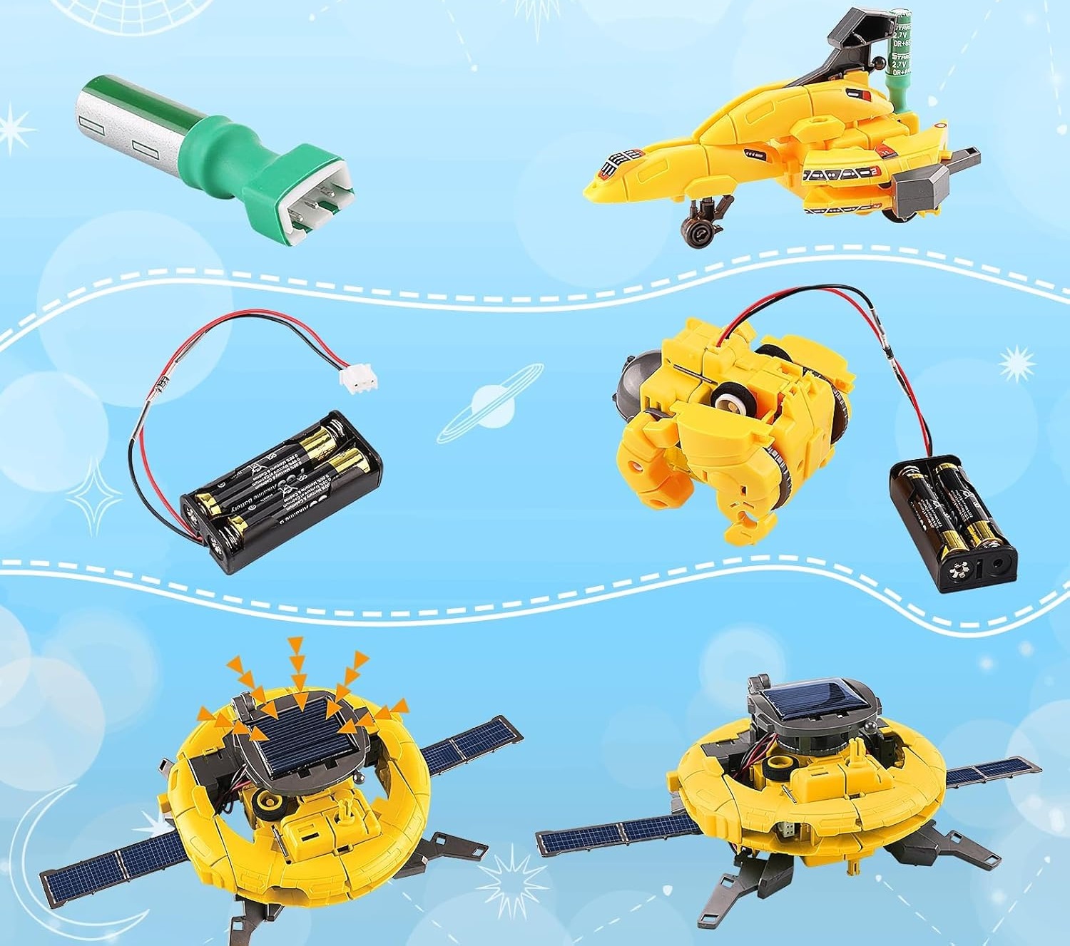 ROBOT SOLARNY 6w1 ZESTAW KONSTRUKCYJNY ZABAWKA STATEK ASTRONAUTA ZI-02-2
