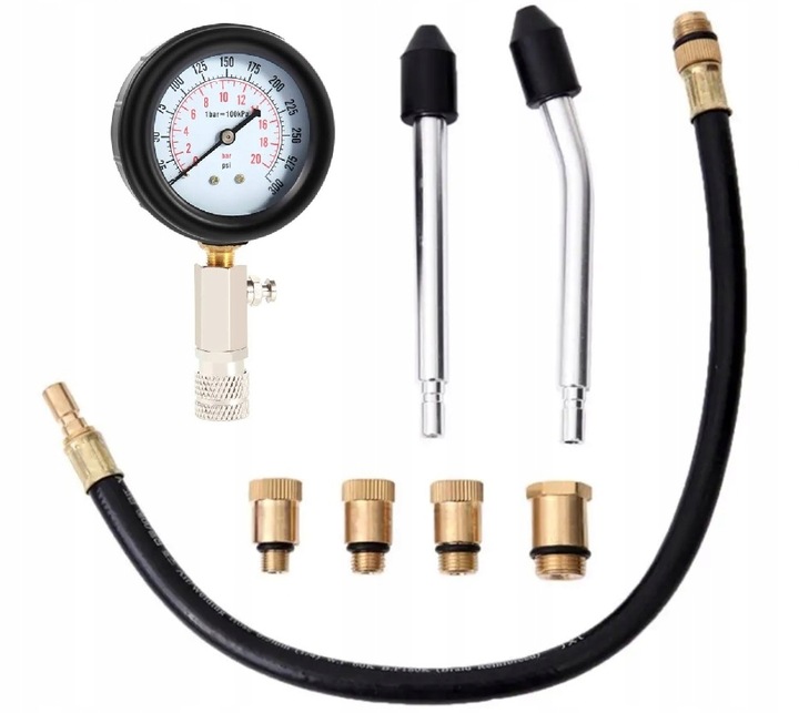 MIERNIK POZIOMU KOMPRESJI TESTER CIŚNIENIA SPRĘŻENIA BENZYNA 0-20 BAR