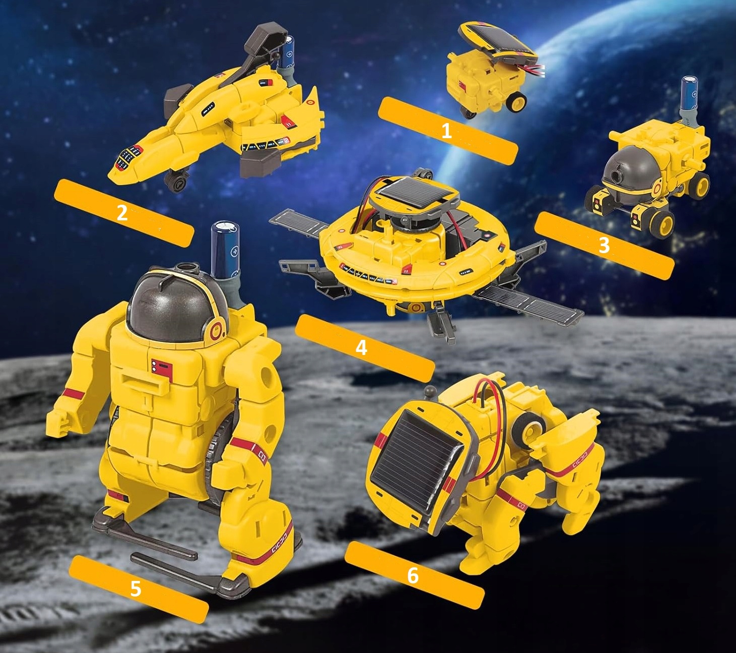 ROBOT SOLARNY 6w1 ZESTAW KONSTRUKCYJNY ZABAWKA STATEK ASTRONAUTA ZI-02-2