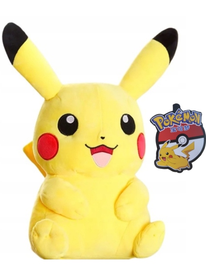 POKEMON PIKACHU ORYGINALNY MIĘKKA PODUSZKA MASKOTKA PLUSZAK 40 cm