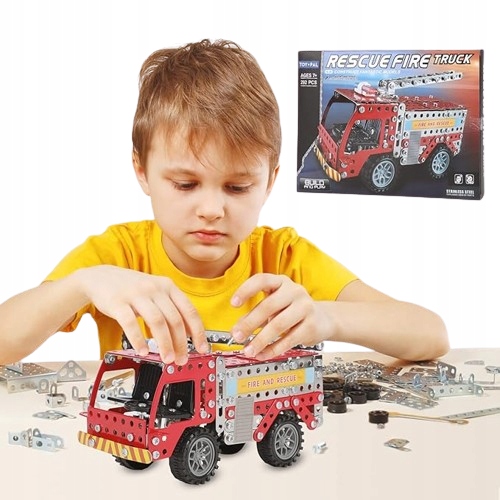 STRAŻ POŻARNA WÓZ STRAŻACKI MODEL DO SKŁADANIA DIY MAŁY KONSTRUKTOR 292 el