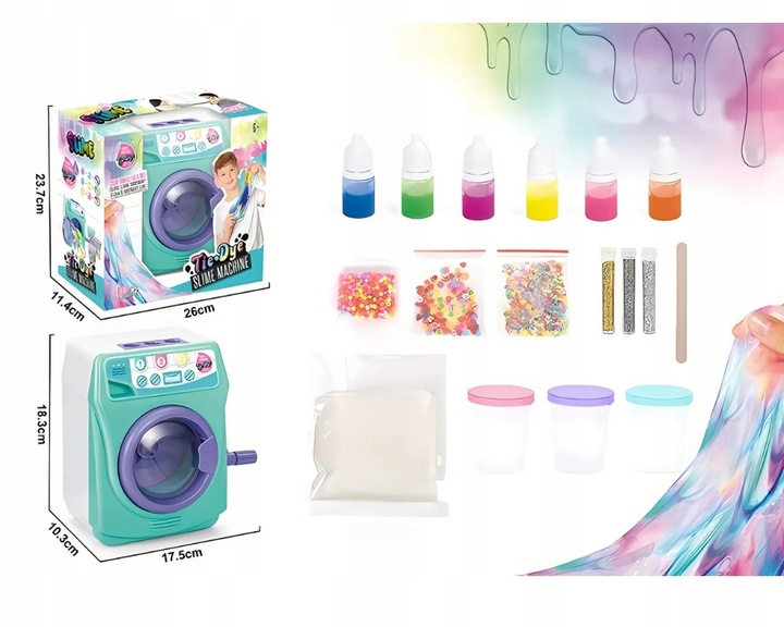 FABRYKA SLIME DIY PRALKA DUŻY ZESTAW DO ROBIENIA GLUTÓW DLA DZIECI