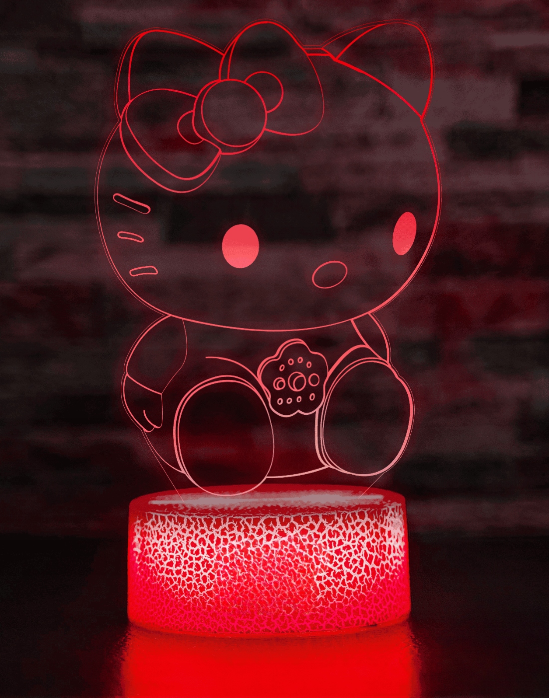 LAMPKA NOCNA HELLO KITTY 3D DLA DZIECI BIURKO BAJKA LED 7 KOLOR USB + PILOT