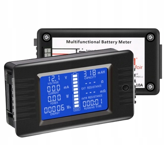 MIERNIK PARAMETRÓW ELEKTRYCZNYCH 10A DC WATOMIERZ