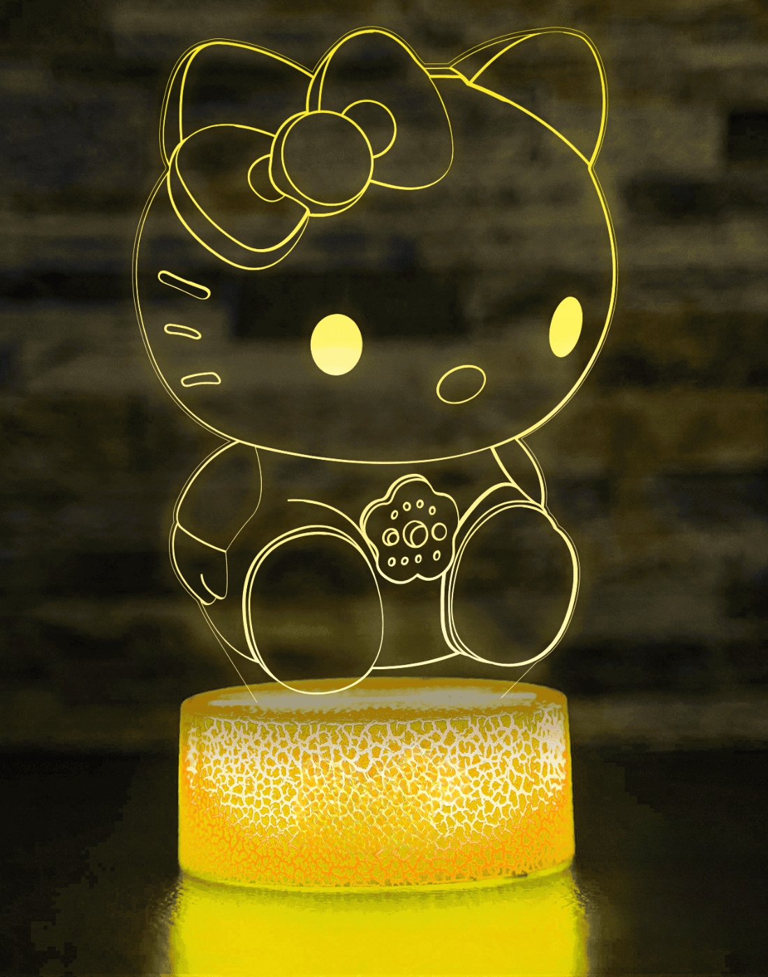 LAMPKA NOCNA HELLO KITTY 3D DLA DZIECI BIURKO BAJKA LED 7 KOLOR USB + PILOT