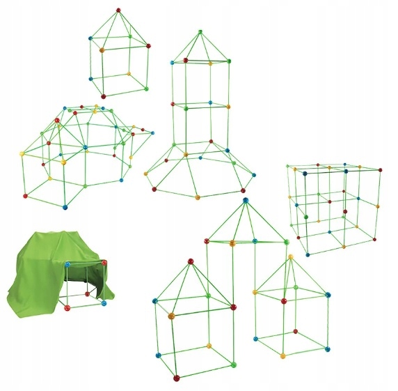 KLOCKI DO BUDOWANIA BAZY ZESTAW XXL FORTÓW DLA DZIECI NAMIOT 120 ELEMENTÓW