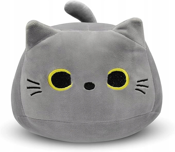 MIĘKKI OKRĄGŁY KOTEK PODUSZKA MASKOTKA PLUSZAK DLA DZIECI ROZMIAR S 25cm