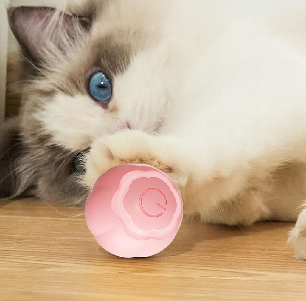 INTELIGENTNA PIŁKA DLA KOTA KOTÓW INTERAKTYWNA UCIEKAJĄCA ZABAWKA USB