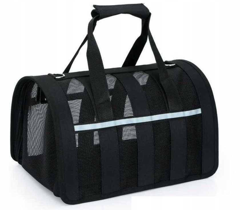 DUŻA SOLIDNA TORBA PODRÓŻNA TRANSPORTER DO KOTA PSA KRÓLIKA ZWIERZĄT CZARNA