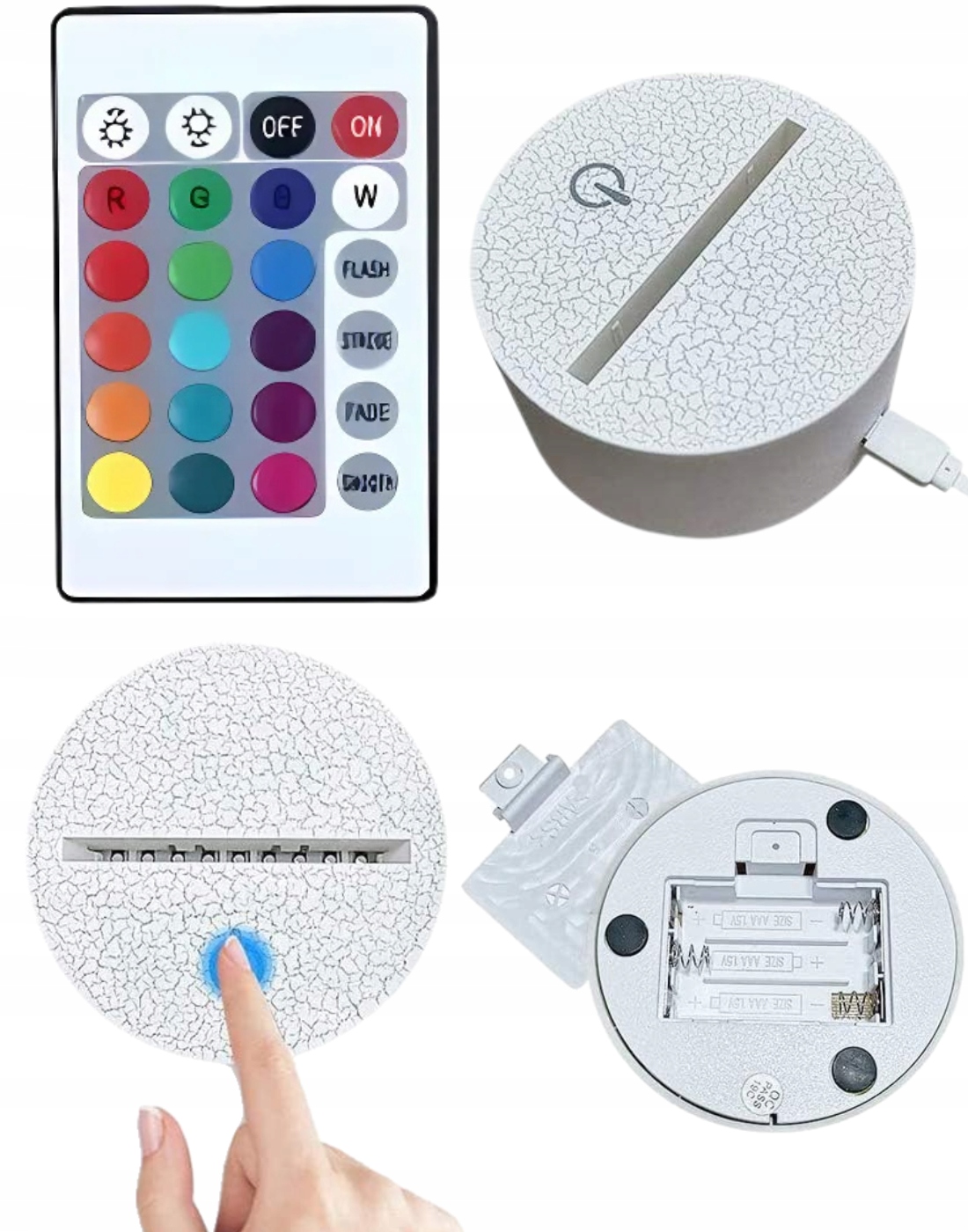 LAMPKA NOCNA HELLO KITTY 3D DLA DZIECI BIURKO BAJKA LED 7 KOLOR USB + PILOT