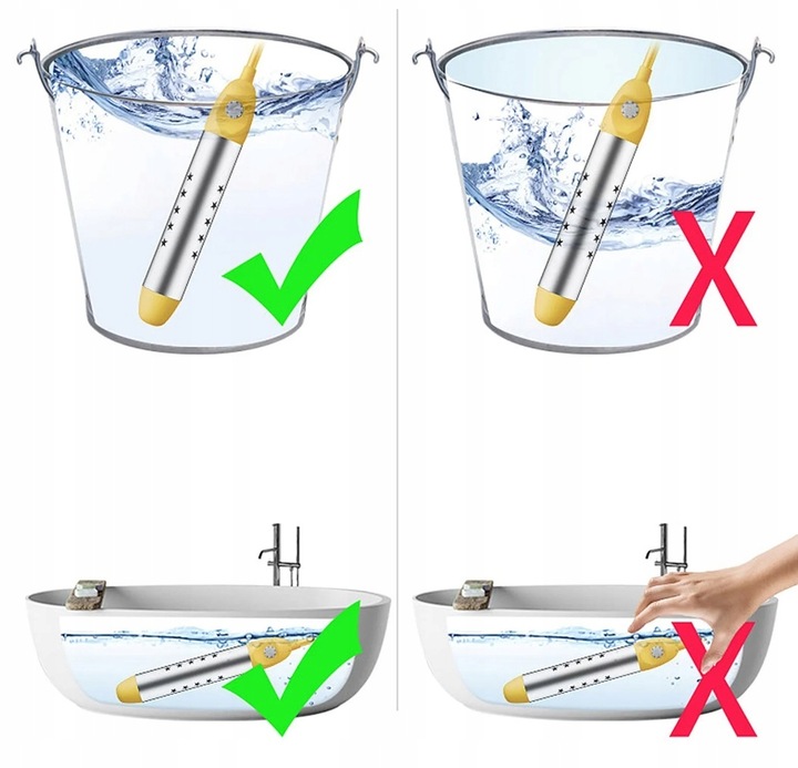 ELEKTRONICZNA GRZAŁKA PODGRZEWACZ DO WODY ZANURZENIOWY BASENU 2500W 220V
