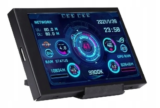 PANEL MONITOR CPU GPU RAM KOMPUTERA EKRAN 3,5" IPS USB TYP-C