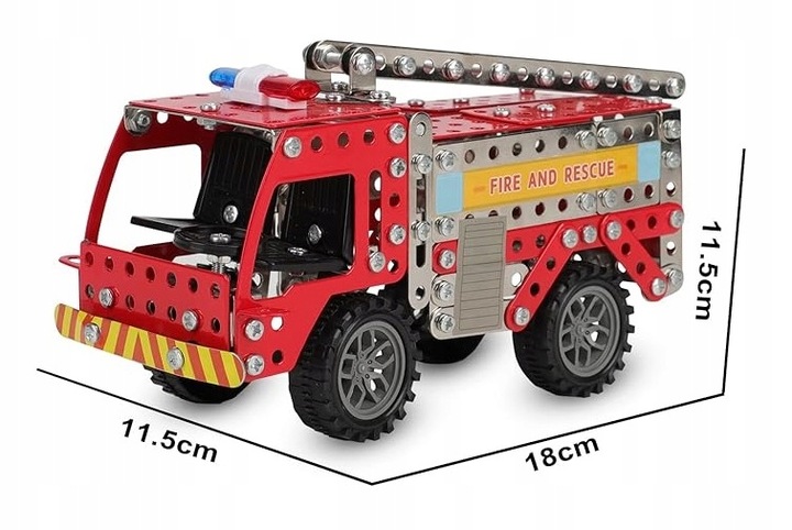 STRAŻ POŻARNA WÓZ STRAŻACKI MODEL DO SKŁADANIA DIY MAŁY KONSTRUKTOR 292 el