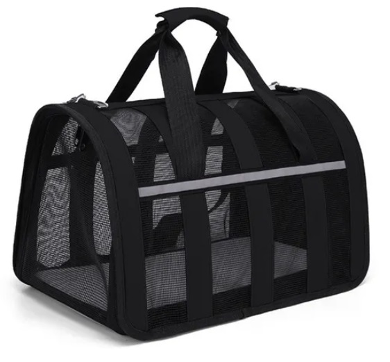 DUŻA SOLIDNA TORBA PODRÓŻNA TRANSPORTER DO KOTA PSA KRÓLIKA ZWIERZĄT CZARNA