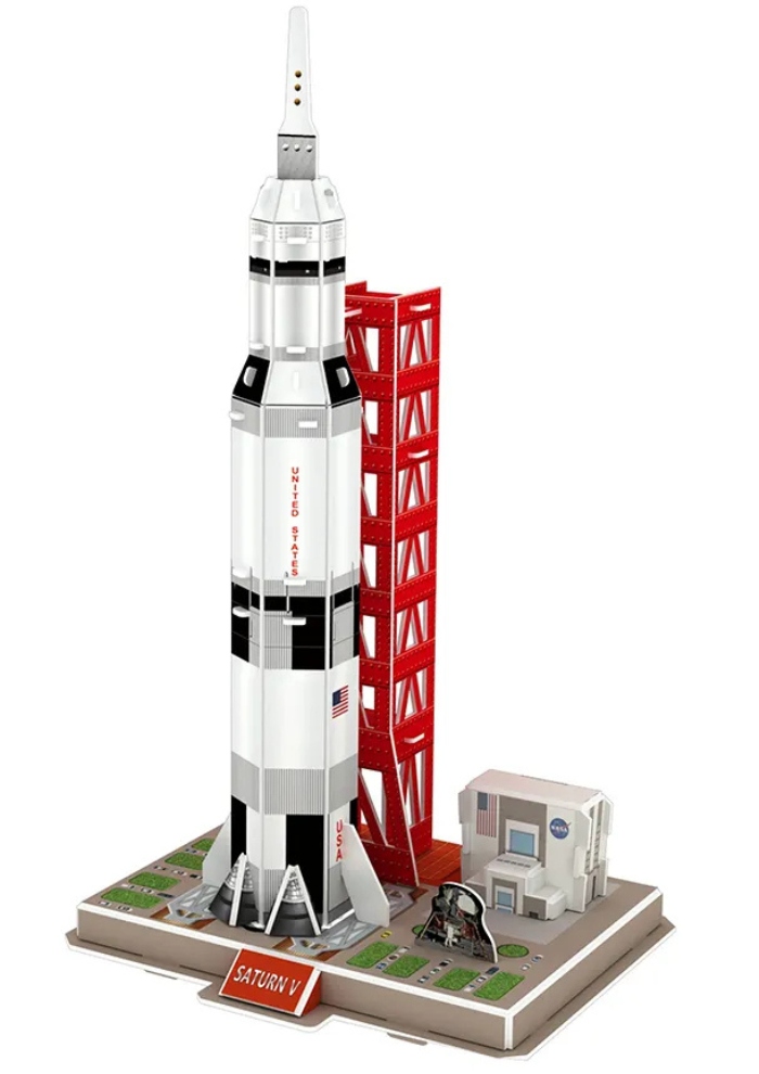 PUZZLE 3D RAKIETA KOSMICZNA SATURN V APOLLO MODEL 3D DLA DZIECI 53 ELEMENTY