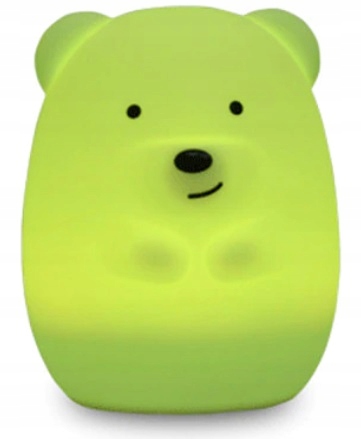 LAMPKA NOCNA XL DLA DZIECI MIŚ MIĘKKI SILIKON KOLOROWA RGB LED USB + PILOT