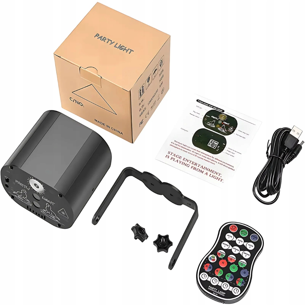 LASER PROJEKTOR 6HOLE DYSKOTEKOWY + PILOT IMPREZĘ DISCO REFLEKTOR KULA STRO