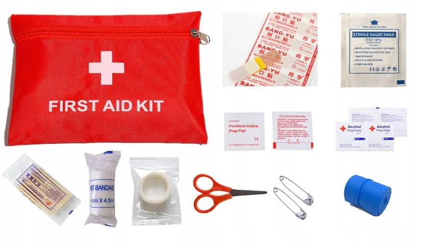 APTECZKA PRZENOŚNA PIERWSZEJ POMOCY 48 ELEMENTÓW