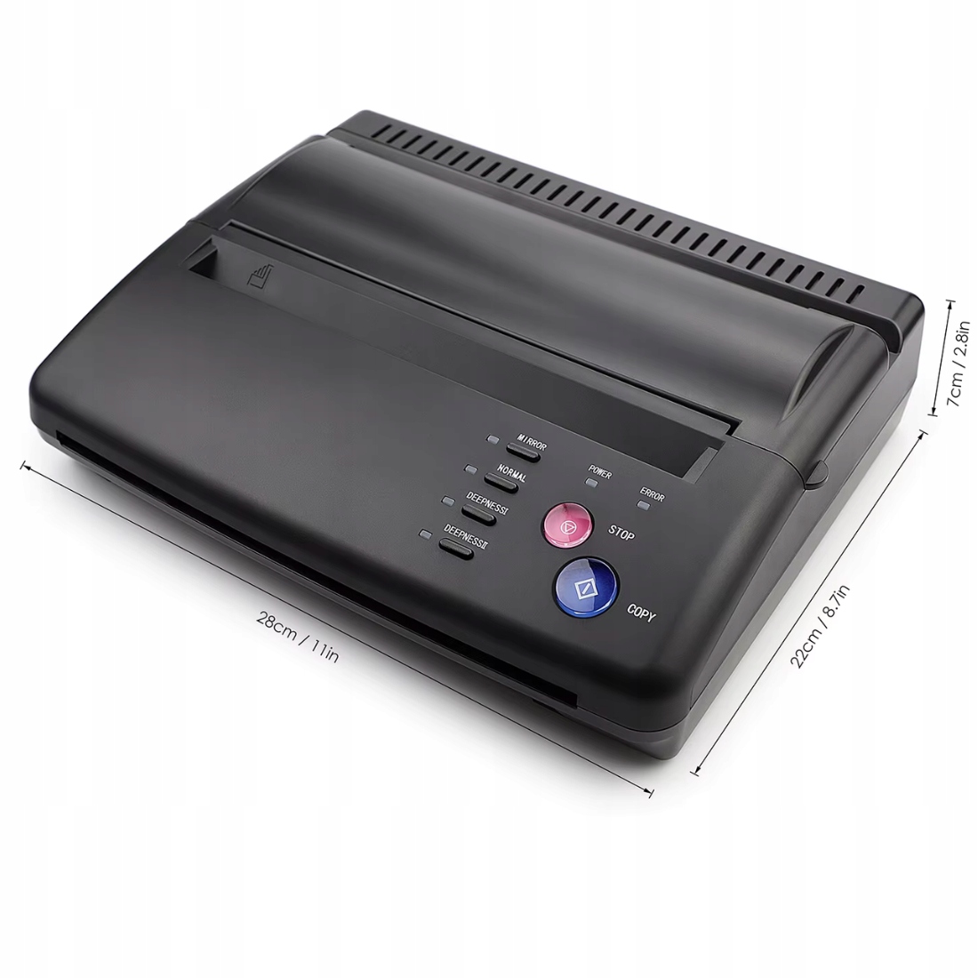MINI DRUKARKA TERMICZNA A5 A4 DO TRANSFERU TATUAŻY PRZENOŚNA TATTOO CZARNA