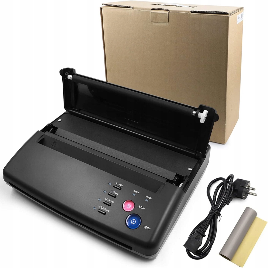 MINI DRUKARKA TERMICZNA A5 A4 DO TRANSFERU TATUAŻY PRZENOŚNA TATTOO CZARNA