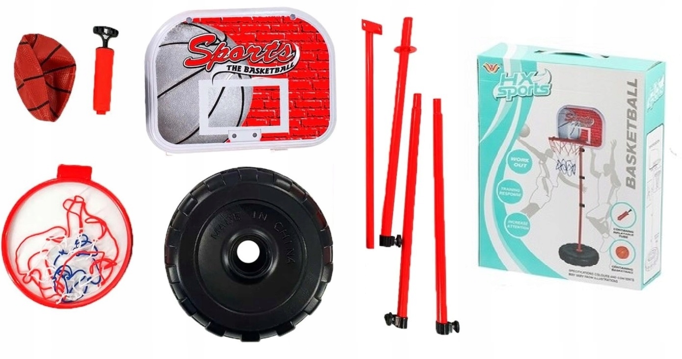ZESTAW DO KOSZYKÓWKI DLA DZIECI 171 CM KOSZYKÓWKA TARCZA KOSZ PIŁKA
