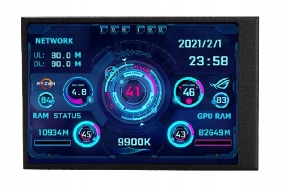 PANEL MONITOR CPU GPU RAM KOMPUTERA EKRAN 3,5" IPS USB TYP-C
