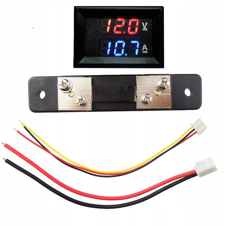 MODUŁ WOLTOMIERZ 0-100V AMPEROMIERZ 50A + BOCZNIK