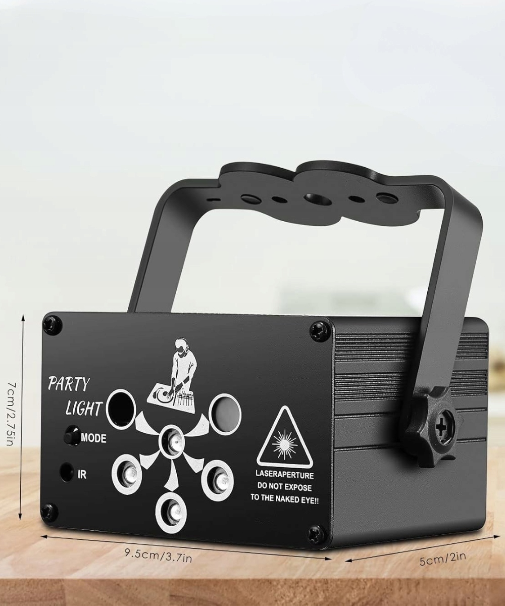 LASER PROJEKTOR 6HOLE DYSKOTEKOWY + PILOT IMPREZĘ DISCO REFLEKTOR KULA STRO
