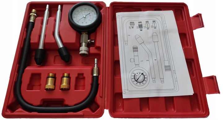 MIERNIK POZIOMU KOMPRESJI TESTER CIŚNIENIA SPRĘŻENIA BENZYNA 0-20 BAR