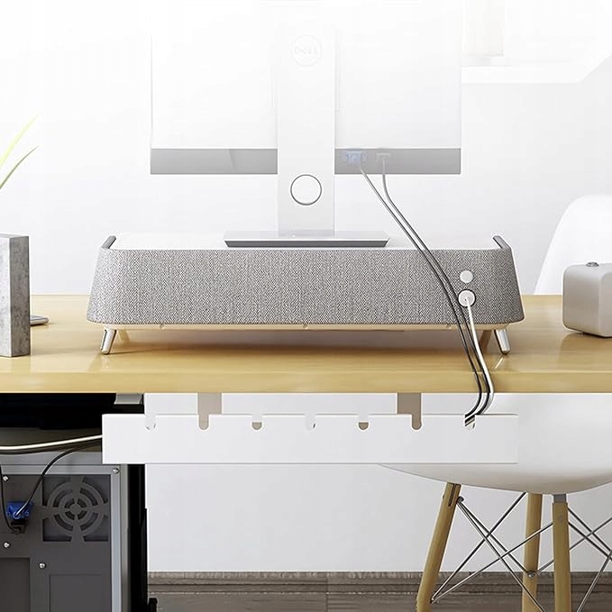 ORGANIZER MASKOWNICA NA PRZEWODY KABLE PÓŁKA BIUROWY METALOWY BLAT BIURKO 3