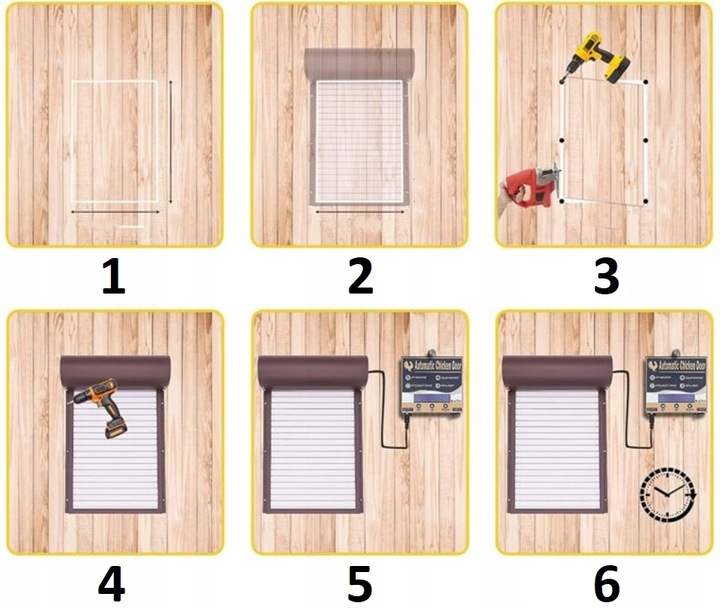 AUTOMATYCZNE DRZWI DO KURNIKA TIMER CZUJNIK ŚWIATŁA PANEL SOLARNY