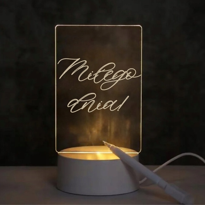 LAMPKA NOCNA LED 3D DO PISANIA NOTATNIK NA BIURKO TABLICA KREATYWNA MARKER