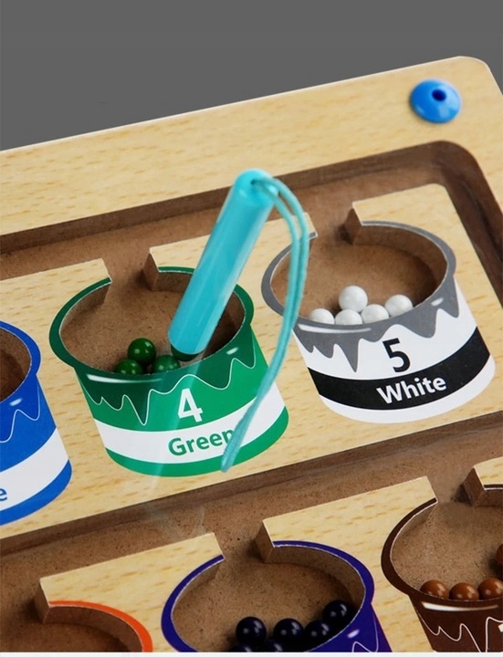TABLICA MAGNETYCZNA LABIRYNT KULKI LICZBY SORTER MONTESSORI DO DZIECI
