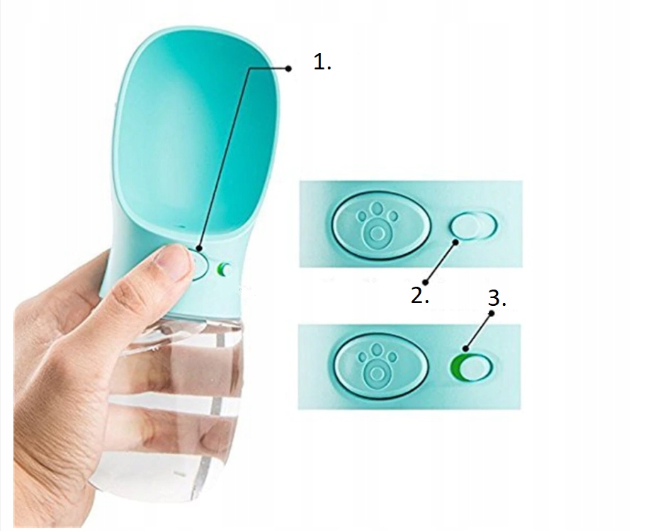 PRZENOŚNE POIDŁO BUTELKA NA SPACER DLA PSA 550ML