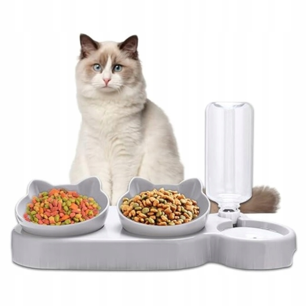 PODWÓJNA MISKA DLA PSA KOTA MISKI DO WODY KARMY PODSTAWA DOZOWNIK WODY