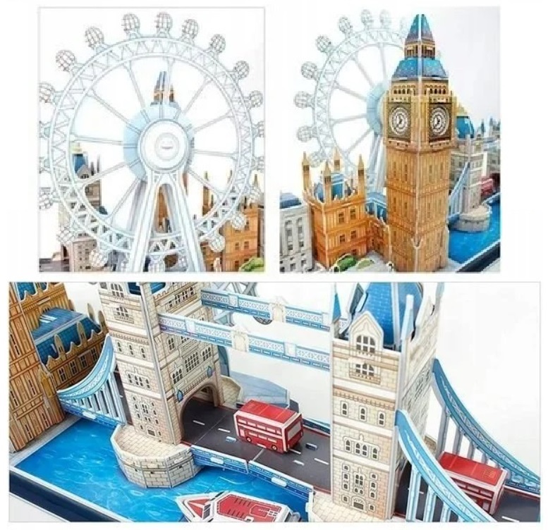 PUZZLE 3D MIASTO LONDYN PANORAMA LONDON BIG BEN ŚWIATŁO LED 106 ELEMENTÓW