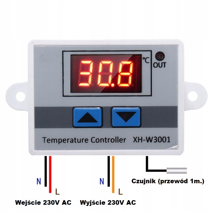 REGULATOR TEMPERATURY TERMOSTAT -50 110 C 230V AC