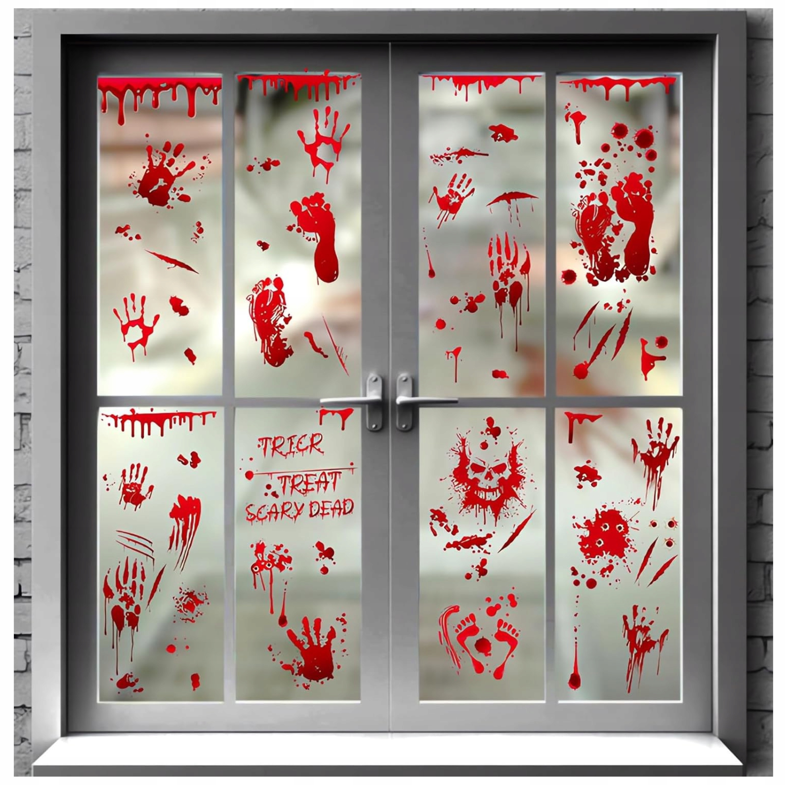 naklejki halloween realistyczne ślady dłoni i stóp