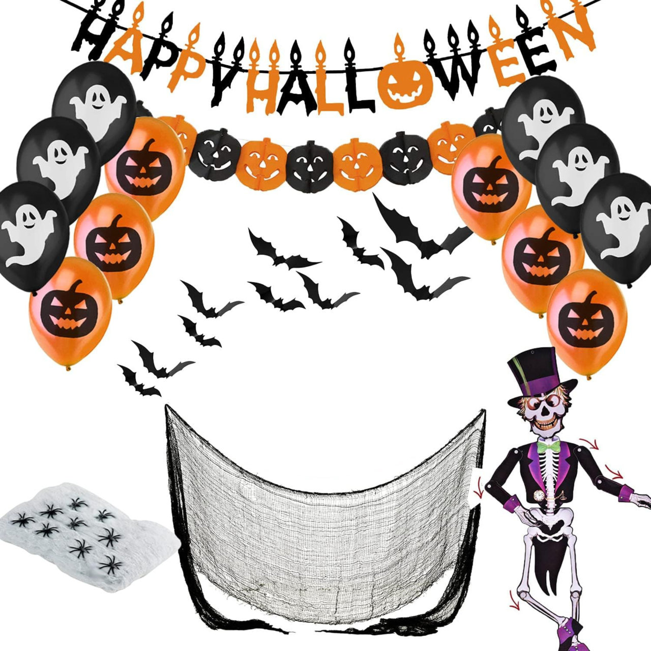 zawartość zestawu ozdób halloween